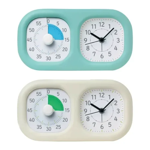 日本 SONIC時間感知計時器時鐘 Plus - 用色彩體驗時間的流逝 LV-3521 薄荷藍/象牙白
